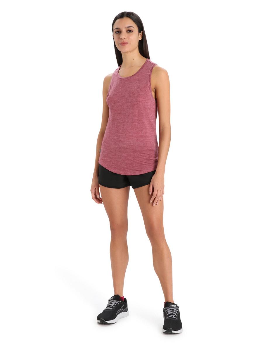 Cherry Heather Icebreaker Merino Sphere II Tank Women's T Shirts | AU 1571TCEV